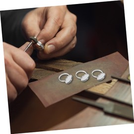 Operitacx 20pcs Sturdy Stainless Steel Ring Bases DIY Ring Making Accessories Jewelry Tray Men