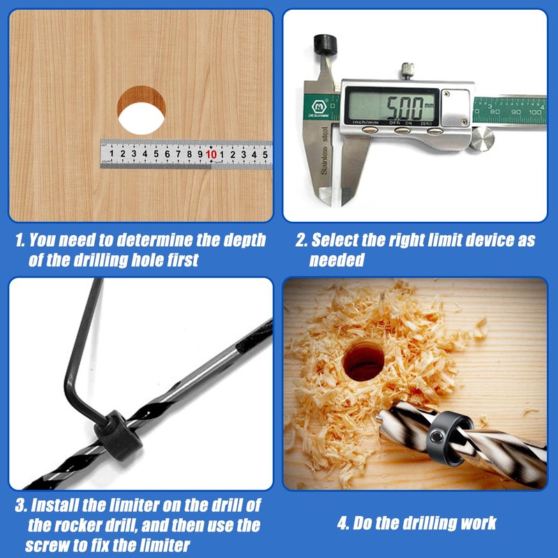 20 Pcs Drill Bit Depth Stop Collar Ring Positioner Locator