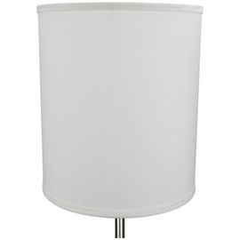 FenchelShades.com 12" Top Diameter x 12" Bottom Diameter 14" Height Cylinder Drum Lampshade USA Made (White)