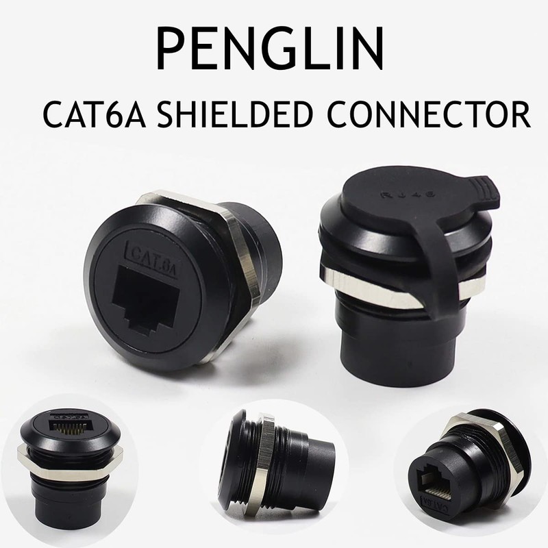 PENGLIN 2Pack RJ45 Shielded Panel Mount Coupler, Ethernet LAN Pass