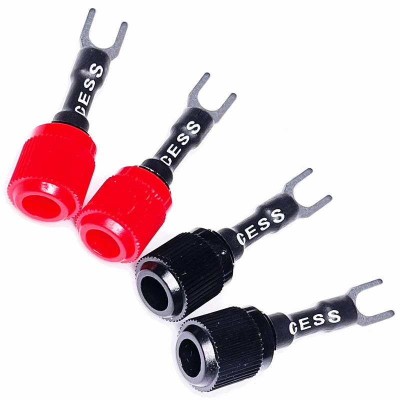 CESS-125S Spades Fork Plug to Twist Binding Post/Banana Female Jack