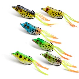 Supertrip Topwater Frog Crankbait Tackle Crank Bait Bass Soft Swimbait Lures Crankbaits Baits Hard Bait Fishing Lures(Multicolors)