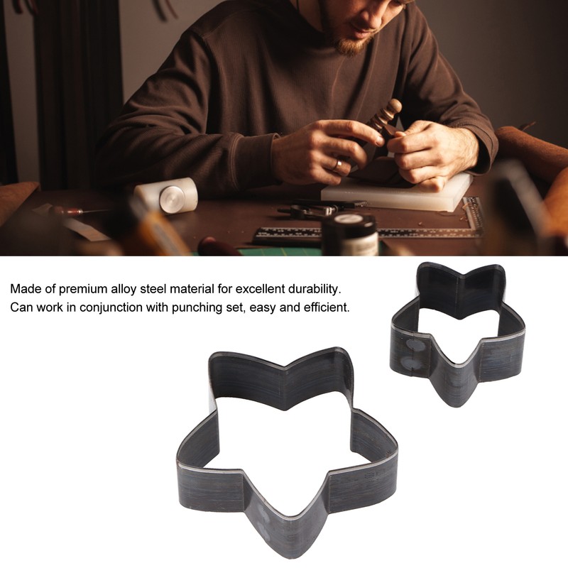 2Pcs Leather Cutting Die Star Shape Punch Cutter Craft Mould
