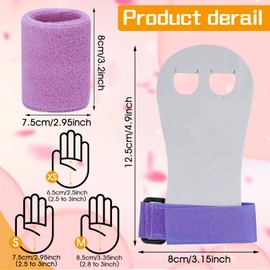 Abeillo 2 Gymnastics Grips Wrist Bands Sets, Purple Gymnastics Handles, Gymnastics Bar, Palm Protection and Wrist Support, Sports Accessories (XS)