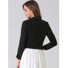 Allegra K Women's Work Office Cropped Jacket Notched Lapel Long