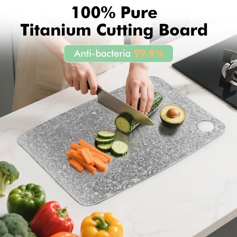 Titanium Cutting Board, 100% Pure Titanium Chopping Board for Kitchens,