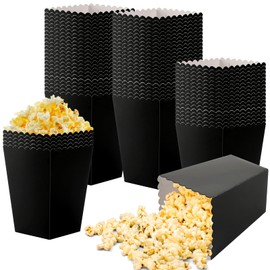 200 Pcs Mini Popcorn Boxes for Party Black Popcorn Bags Cardboard Popcorn Cups Disposable Snack Candy Popcorn Containers for Christmas Movie Nights Birthday Wedding
