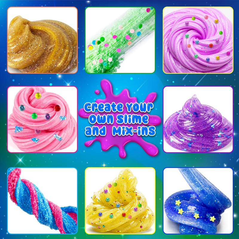 DIY Slime Kit for Girls, Glitter Galaxy Slime Making Kit