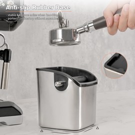 Coffee Knock Box Espresso Accessories - Home Use Small Coffee Puck Knock Box Stainless Steel for Espresso Machine Coffee Grounds
