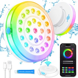 Pool Lights for Aboveground/Inground Pools,Portable Smart Magnetic Underwater LED Light Rechargeable with BT APP Control Waterproof IP68 Color Changing Sound/Music Sync Pool Accessories Party Decor