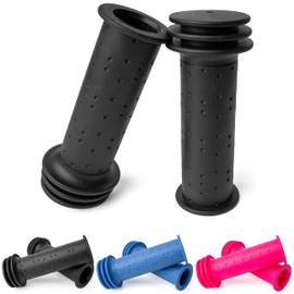 Bicycle Grips Set, 1 Pair Left Right in Black, for Handlebar Grips up to Diameter 22 mm, 100 mm Grip, Rubber Grips Bicycle Handlebar, Bicycle Handlebar Grip for Scooter, Tricycle, Children's Bicycle