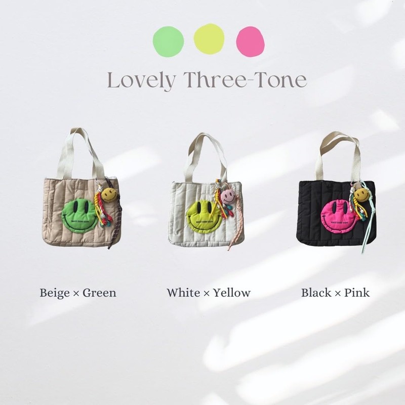 DIVA Rose Women's Tote Bag with Charm, Quilted Bag, Mini
