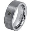 0.07ct Black Diamond Tungsten Ring - April Birthstone - 8MM