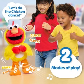 Just Play Sesame Street Chicken Dance Elmo 13 Inch Feature Plush, Music and Dancing, Stuffed Animal, Kids Toys for Ages 2 Up