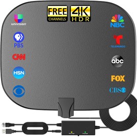 TV Antenna for Smart TV, 700+ Miles Range Digital TV Antenna Indoor,TV Antenna for Local Channels Best Rated 2024 Support HD 4K 8K1080p All TV's - Amplifier Signal Booster & Thick Cable