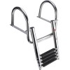 Amarine Made 4 Step Pontoon Boat Ladder Stainless Steel Telescoping