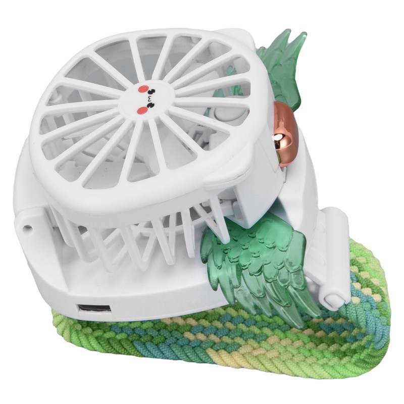 Mini Watch Fan Angel Wing Design USB Charging Wireless Braided