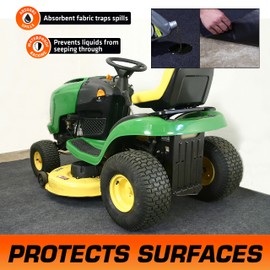 Armor All Premium Original Small Vehicle Garage Floor Mat, (8'4” x 7'4"), Protects Surfaces, Transforms Garage, Absorbent/Waterproof/Durable (Includes Double Sided Tape) (USA Made) (Charcoal)