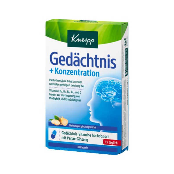 Kneipp Memory Concentration Capsules 30 cap