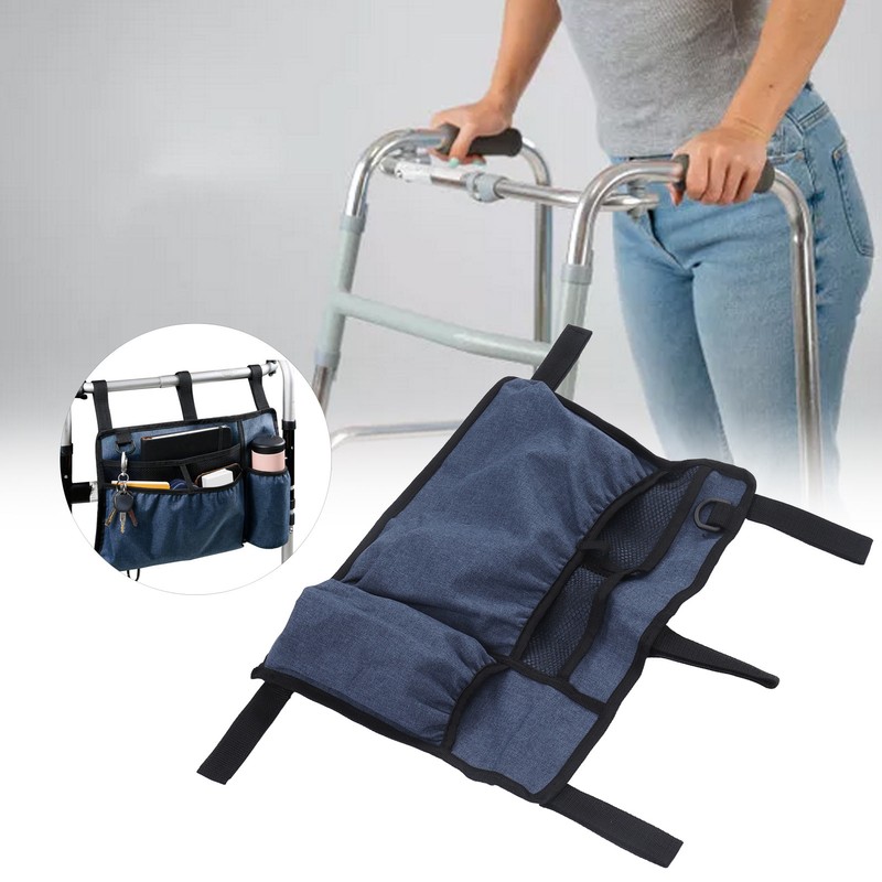 Multi Pocket Oxford Cloth Walker Storage Bag Wheelchair Side Hanging