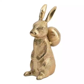 Rachel Ashwell FARMHOUSE BY RACHEL ASHWELL Decorative Aluminum Gold Easter Bunny Statue NEW