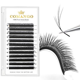 CoMango Cat Eye Lashes Extension Fox EyeLashes Extension 5D Mutil-layer YY Shaped Wispy Lashes Mink Premade Lash Fans C/D Curly Natural Fluffy Handmade Individual Eyelash Fans(Black,5D-D-11mm)