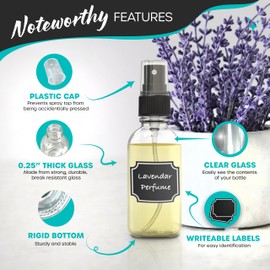 Nevlers 48 Pack Clear Glass Spray Bottles 2 Oz Mini Spray Bottles | Versatile Ultra Fine Mist Spray Bottles for Face | Small Spray Bottle & Hair Spritzer Bottle | Glass Spray Bottles Small