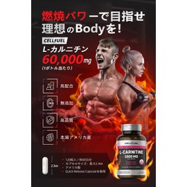 L-カルニチン(500mgx120粒=全60,000mg配合) 燃焼サポート CoA分析証明書あり CELLFUEL from N.Y.