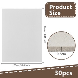OLYCRAFT Pack of 30 3 mm White Embroidery Foam 23 x 30 cm EVA Foam Panels Stick Craft Foam Rectangular Foam Board Cosplay Foam for Hand Sewing Embroidery Machines Cosplay Costume DIY Projects