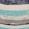 LR Home Coastal Stripe Pouf, 18"x14", White/Blue