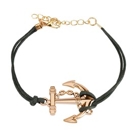 Bungsa Leather Anchor Bracelet – Black, Brown, Pink, Blue, White – BFF Friendship Bracelet for Men and Women, Leather