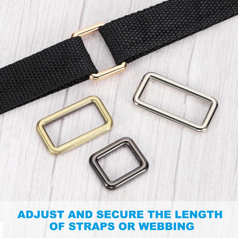 PATIKIL Flat Metal Rectangle Rings 1-1/2" / 38mm, 8 Pcs