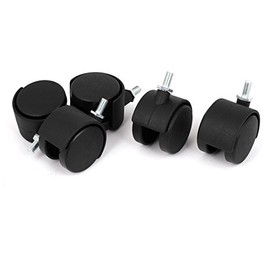 Copapa 5pcs 2 Inch M8 Threaded Stem Twin Wheel Office Chair Swivel Caster
