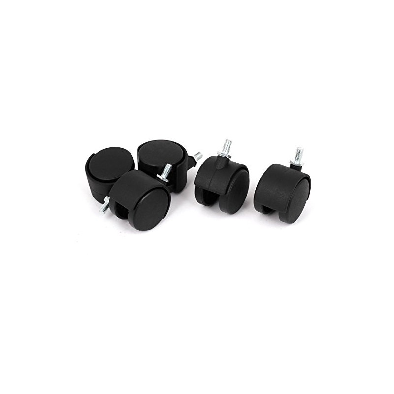 Copapa 5pcs 2 Inch M8 Threaded Stem Twin Wheel Office