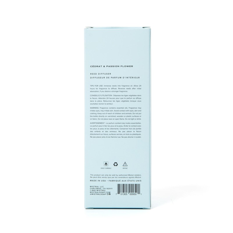 Mistral Cédrat & Passion Flower Reed Diffuser – Citrus &