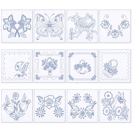 Tioncy 12 Pieces Mexican Embroidery Napkins Servilletas Para Bordar a Mano Reusable Washable Mexican Napkin for Assorted Design DIY Stamped Cross-stitch Embroidery Events Gifts Decor Gifting (Stylish)
