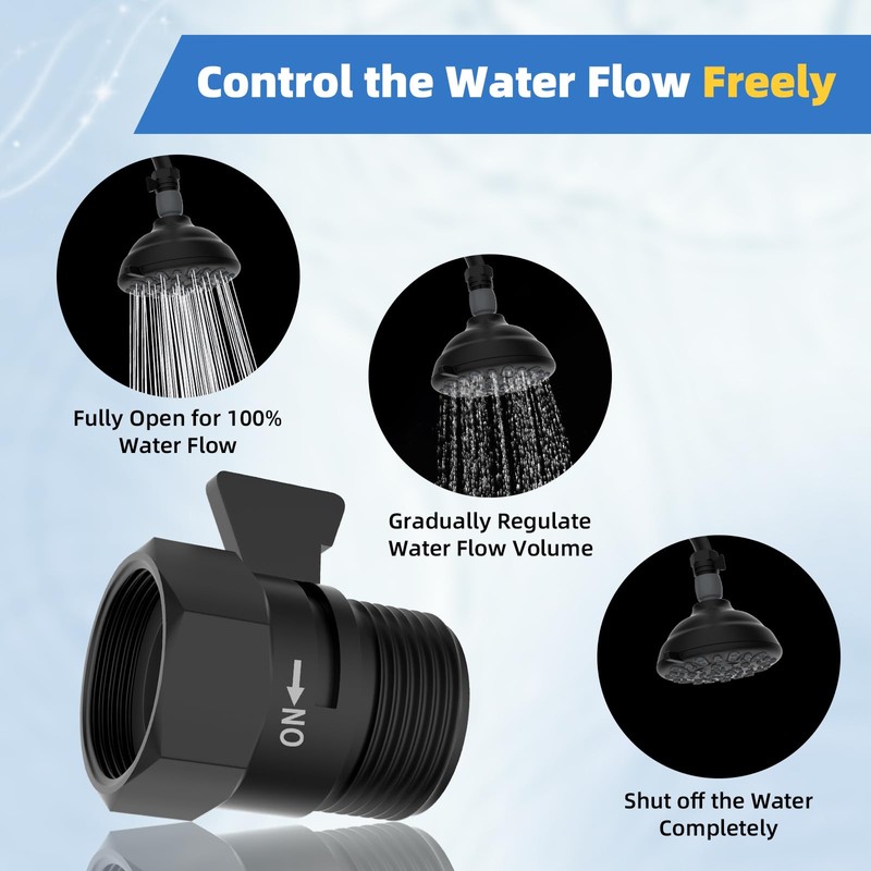 Hibbent All Metal 1 Pack Shower Head Flow Control Valve,