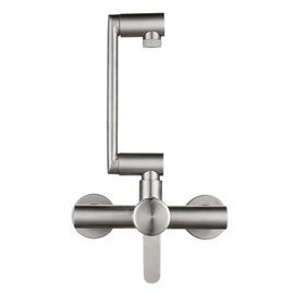 Pot Filler Faucet,Wall Mounted Brushed Nickel Kitchen Sink Faucets Stainless Steel 1080° Double Rotation Hot and Cold Water Folding Kitchen Faucet