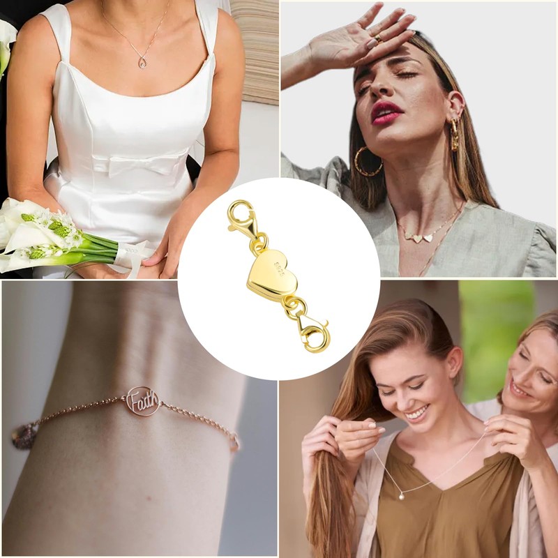 Puniama 925 Sterling Silver Magnetic Necklace Clasps and Closures –