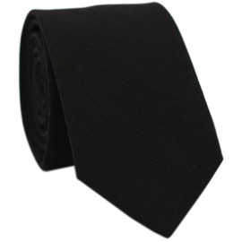 BELLUNO Men's Skinny Ties, Cotton Linen Blend 2.5 inch Slim Neckties, Black Tie