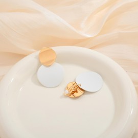 LILIE&WHITE White Metal Clip Earrings, Women's Ear Clips, Without Pierced Ears, Hypoallergenic, Non-fading, Elegant Fashion Accessories, Gift for Women, Copper, No Gemstone