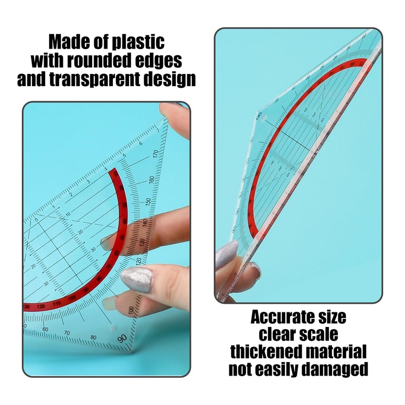 4 Pieces Protractor, Drawing and Design Protractor, Angle Measuring Rulers,