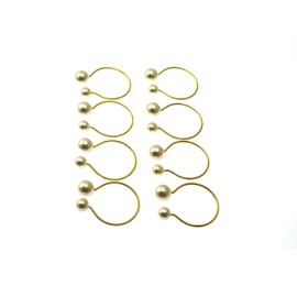 Speed mao Simple Stylish Pearl Napkin Rings Set of 8 for Parties, Weddings, Gold