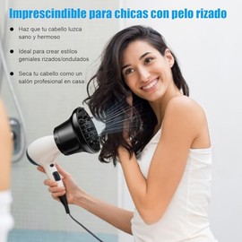Difusores para el Cabello Rizado Universal, Hair Difuser Difusor de Secadora para Rizos Para secadores de pelo de 1.4 a 2.6 pulgadas Cubierta para Secador de Pelo Accesorio para Cabello Rizado y Ondulado (Negro Universal)