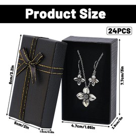 Fahibin 24pcs Kraft Jewellery Boxes with Bow-knot,Rectangular Jewelry Display Box, Ring Present Box for Necklaces for Packaging Earrings, Necklaces, Rings 8cm*5cm*2.8cm