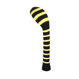Scott Edward Knit Hybrid Golf Club Covers Fits Hybrids/UT Classical Fine Stripes with Long Neck Funny and Fresh Colors (Black Yellow)