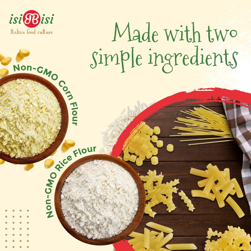 isiBisi Gluten-Free Pasta Sampler, 8-Pack - Penne, Spaghetti, Rigatoni, Tubetti,