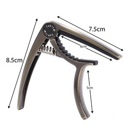 Guitar Capo for Acoustic and Electric Guitar - Also for Ukulele, Banjo and Mandolin - High Performance - Built of Zinc Alloy - Bronze