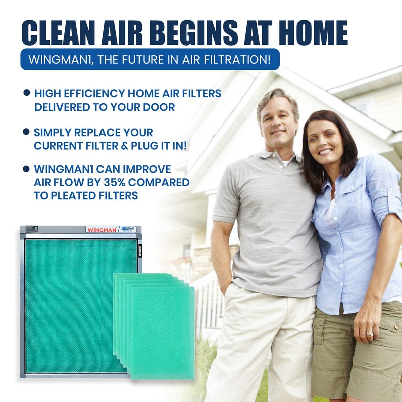 WINGMAN1 18x20x1 Electronic Air Filter - Homeowner Installed- Simply Replace