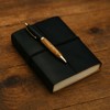 Handmade Black Leather Journal Notebook with Unlined Paper, Vintage Leather